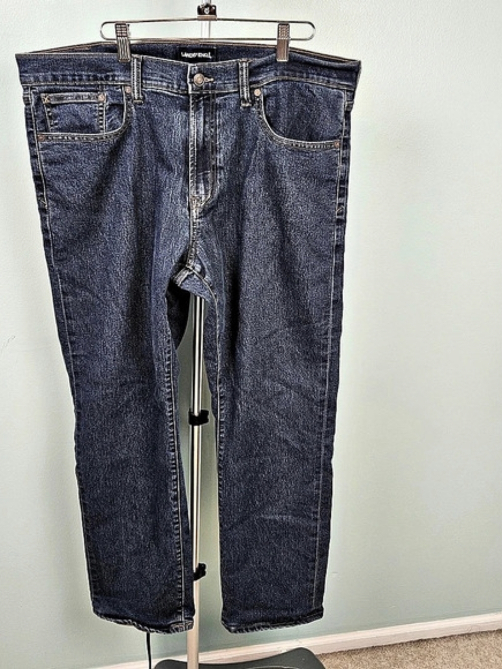 Lands' End Men's Flannel Lined Jeans Blue Waist 36x30